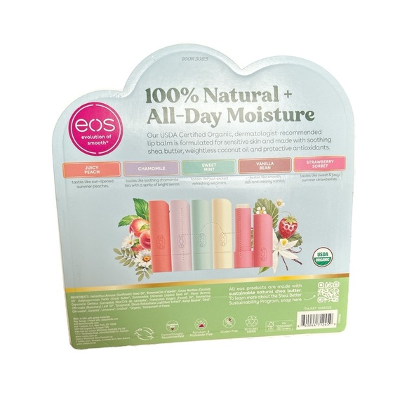 Eos-Evolution of smooth 9 pack Lip Balm Gloss Set Natural Organic Hydration - Picture 2 of 2